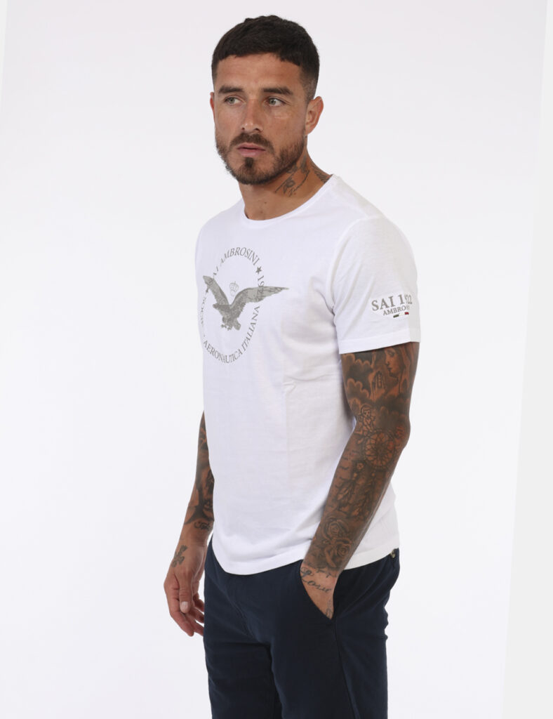 T-shirt uomo scontata - T-shirt Aeronautica Italiana Bianco