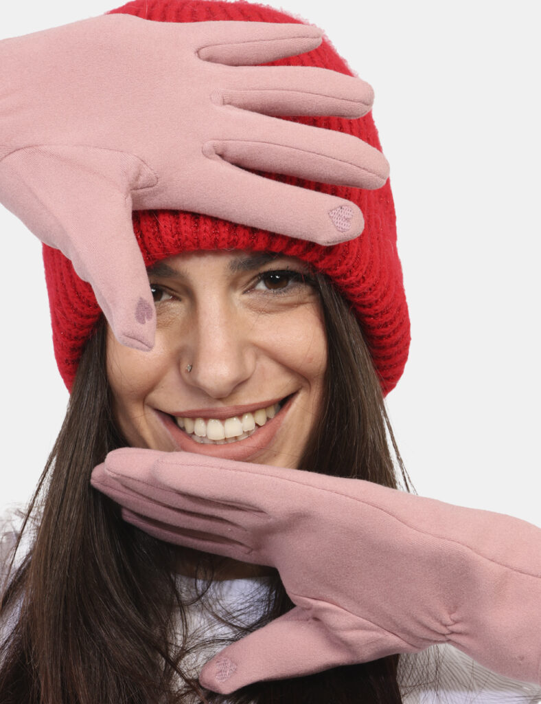 Cappello Fracomina azzurro lurex - Guanti Concept83 Rosa