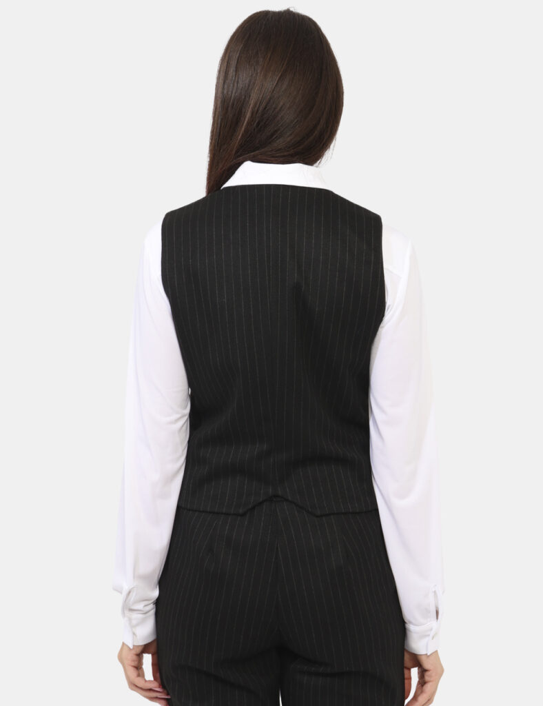 Tailleur elegante da cerimonia scontato - Gilet Materica Nero