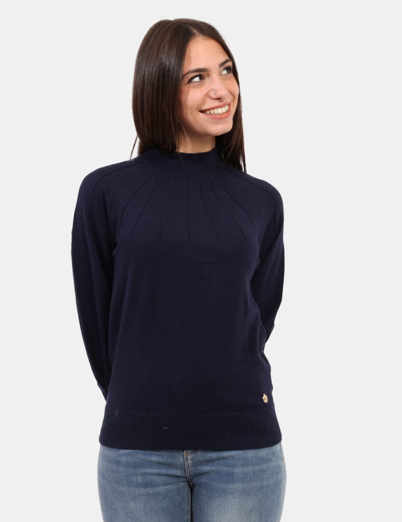 Maglione da donna invernale scontato - Maglione Yes Zee Blu