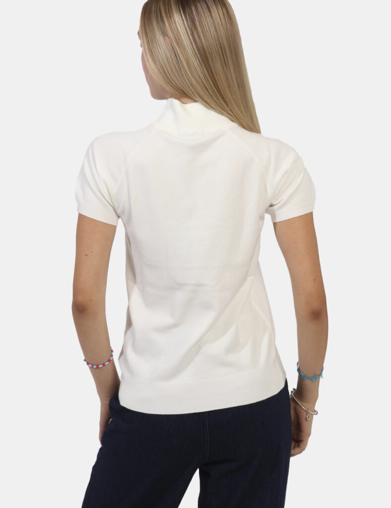 Maglie da donna a manica corta mezza manica - Maglia Yes Zee Bianco