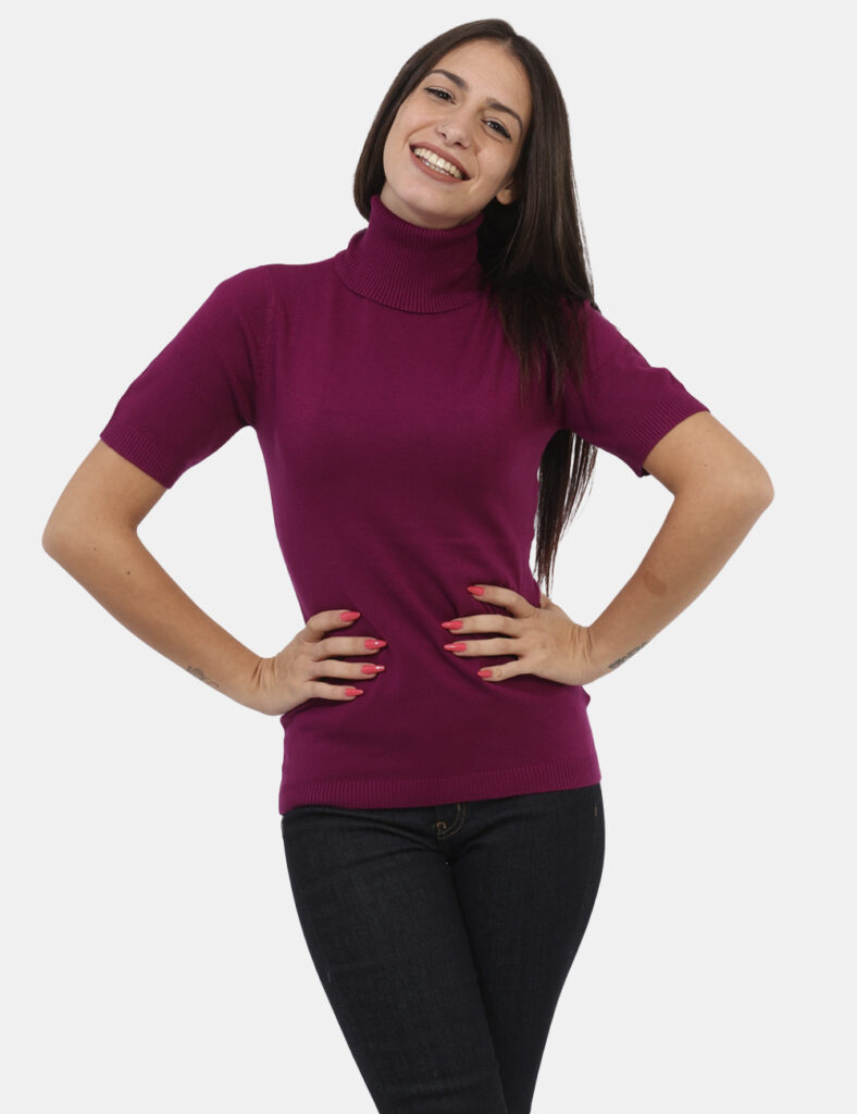 Maglie da donna a manica corta mezza manica - Maglia  Materica Viola