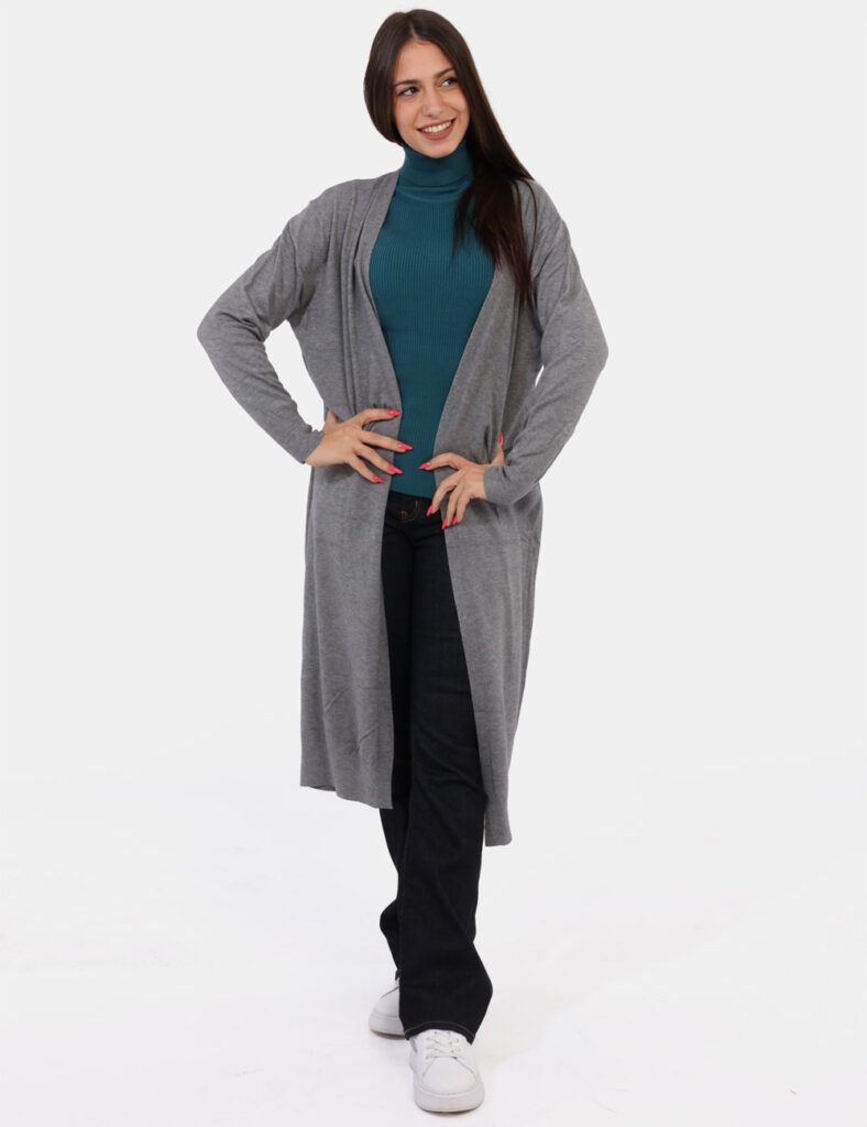 Cardigan e pullover da donna - Cardigan Materica Grigio