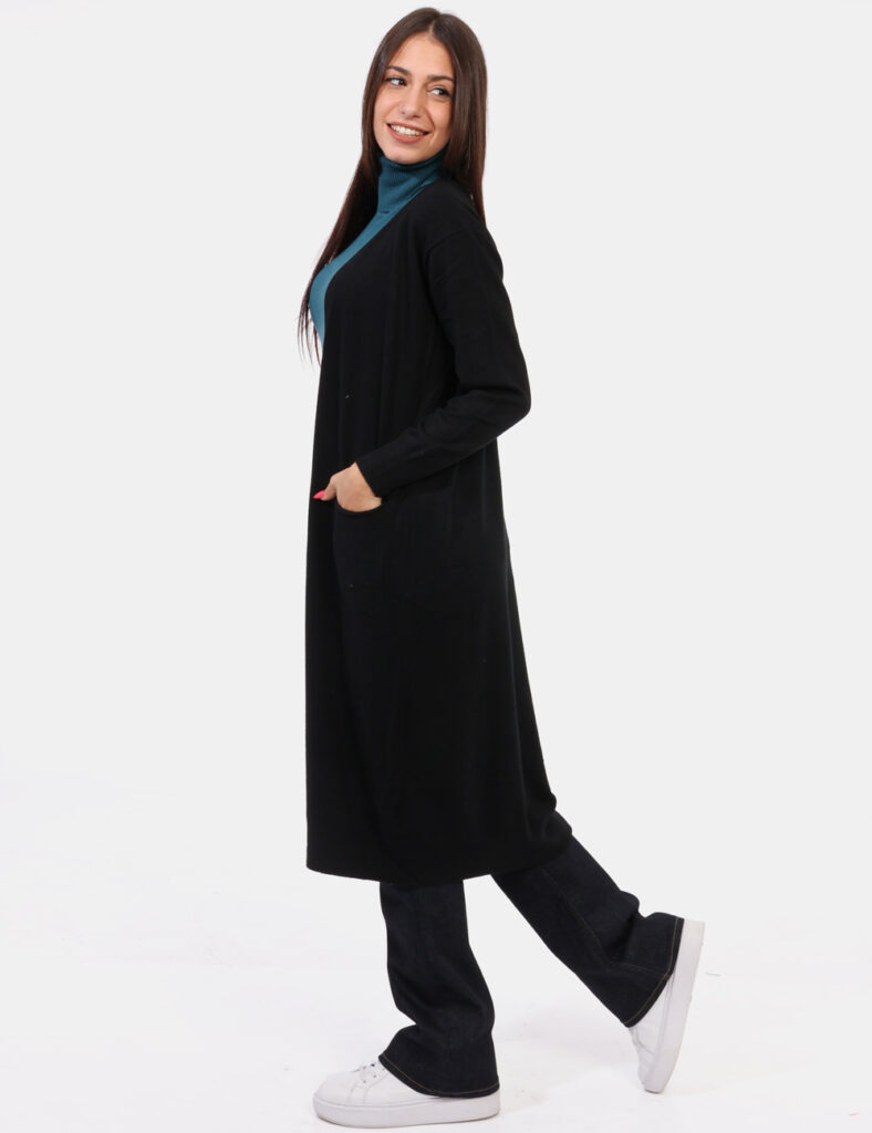 Abbigliamento donna scontato - Cardigan Materica Nero