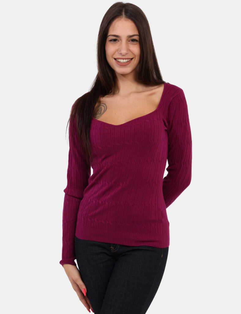 Abbigliamento donna scontato - Maglia Materica Viola