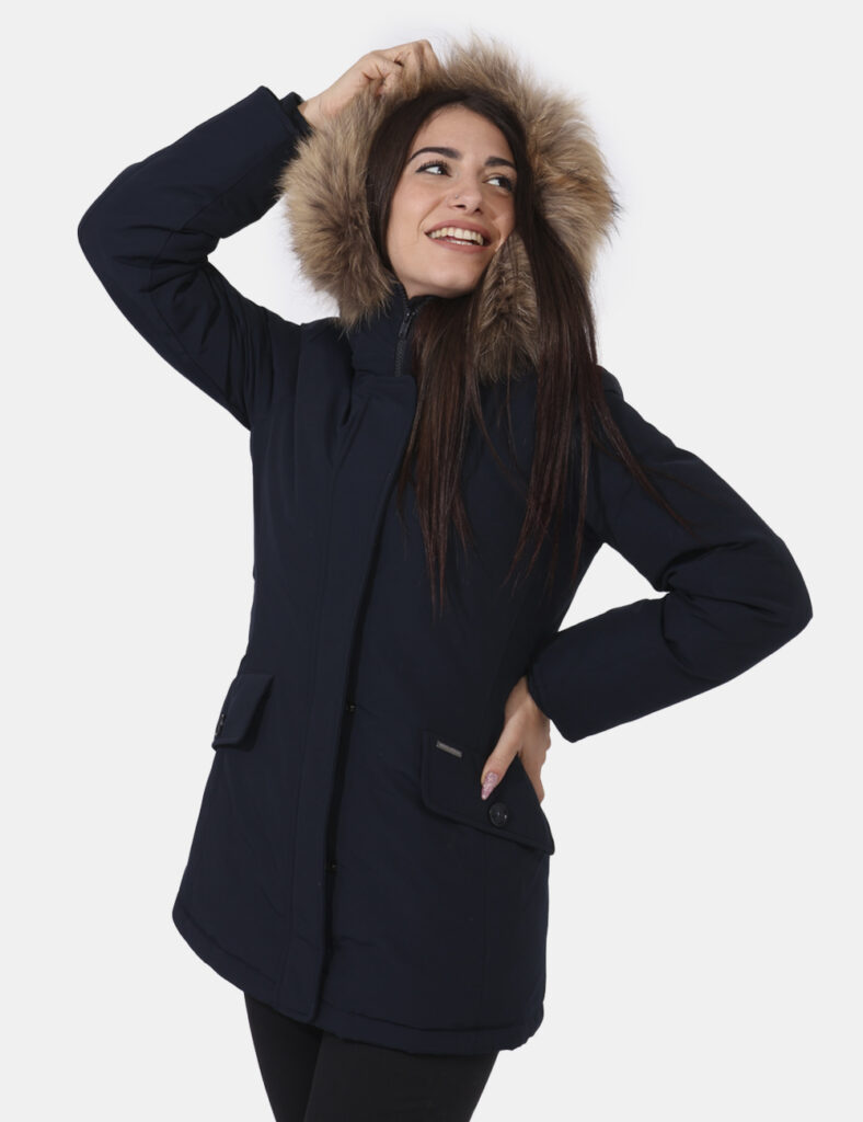 Piumino donna scontato - Giaccone Woolrich Blu