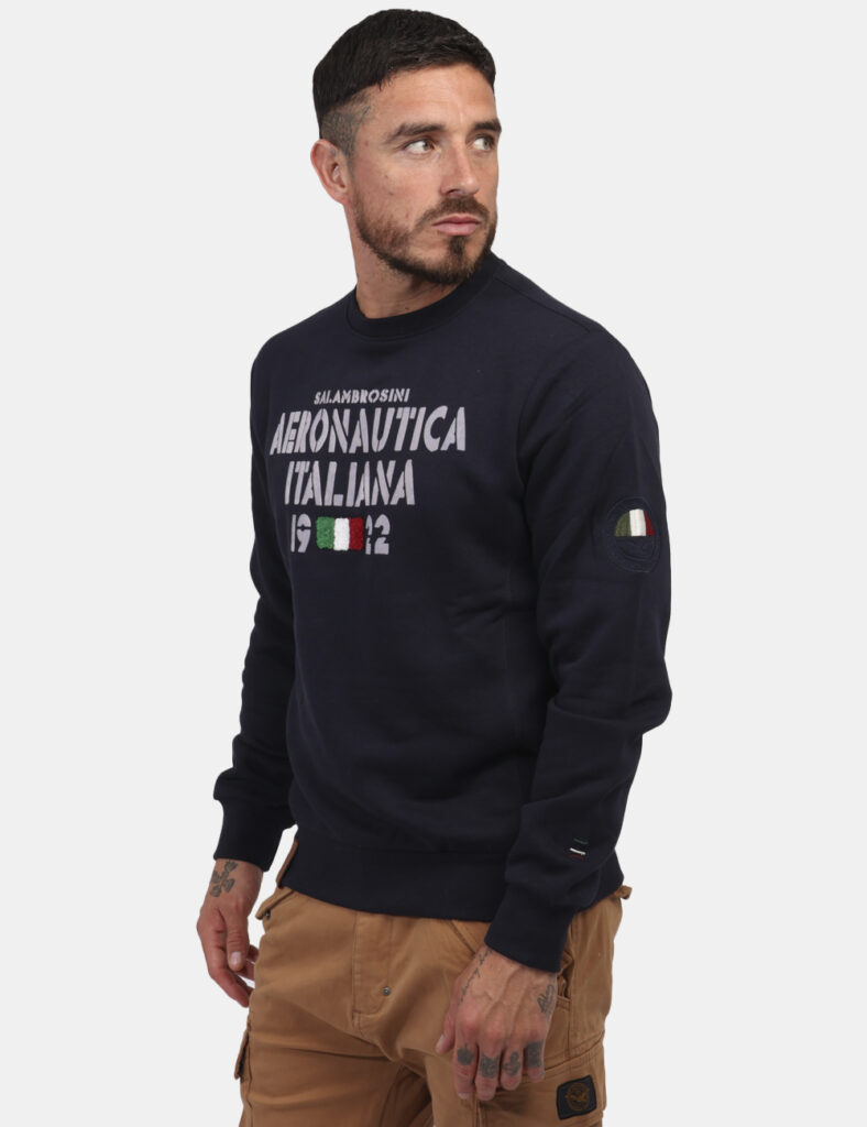 Outlet felpa uomo scontata - Felpa Aeronautica Italiana Blu