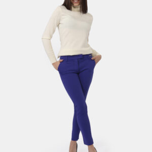 Pantalone Fracomina Blu - Pantaloni stretti eleganti in total blu elettrico con tasche a taglio trasversale. La vestibilità