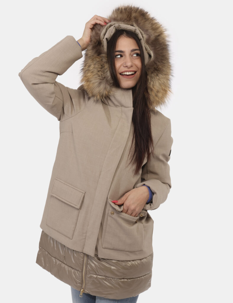 Piumino donna scontato - Piumino Yes Zee Beige