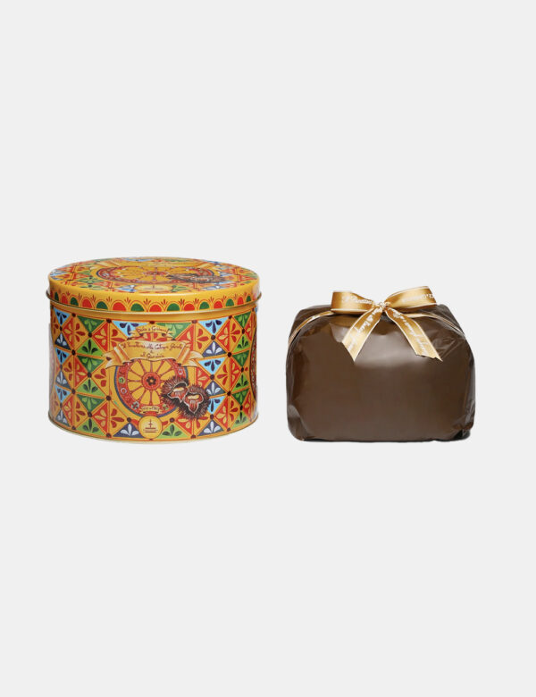 Panettone Dolce & Gabbana Castagne e gianduia 1000 gr - Cofanetto natalizio Dolce & Gabbana con panettone alle castagne e gi