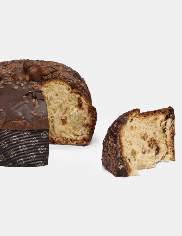 Panettone Dolce & Gabbana Castagne e gianduia 1000 gr - Cofanetto natalizio Dolce & Gabbana con panettone alle castagne e gi