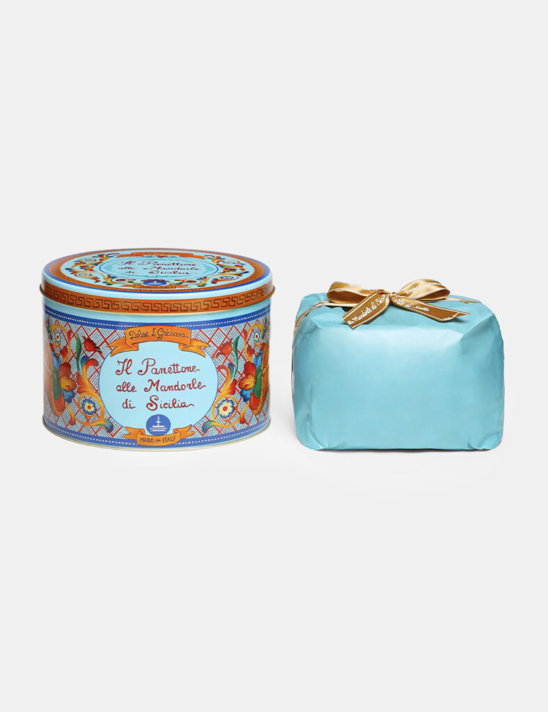 Panettone cofanetto regalo Dolce & Gabbana Fantasia - Cofanetto natalizio Dolce & Gabbana con panettone alle mandorle di Sic