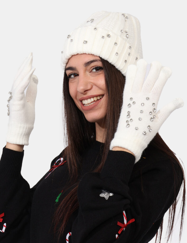 Completo cappello e guanti Concept83 Bianco