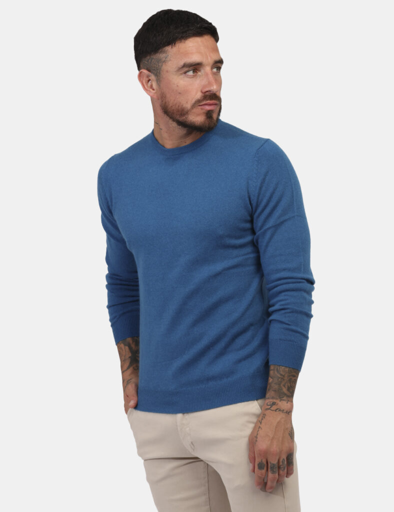 Outlet maglione uomo scontato - Maglione Maison Du Cachemire Blu