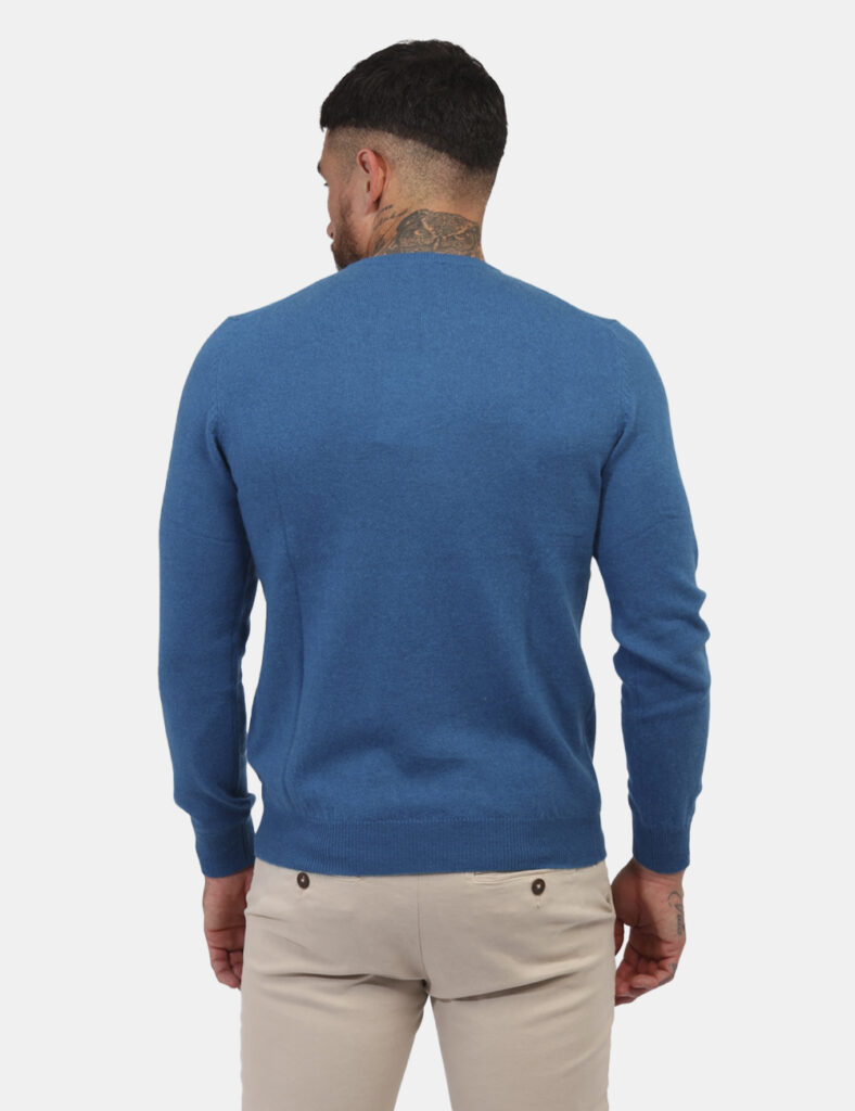 Outlet maglione uomo scontato - Maglione Maison Du Cachemire Blu