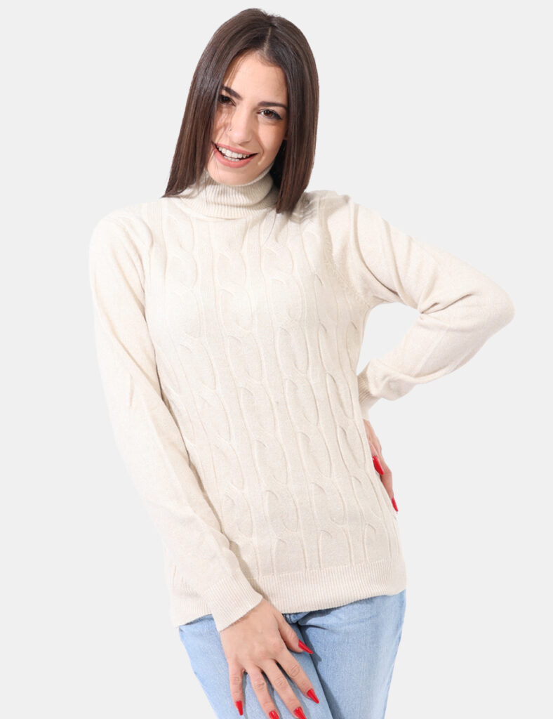 Maglione dolcevita Sandro Ferrone Beige