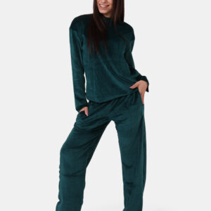 Pantaloni Concept83 Verde - Pantaloni tuta in total verde scuro a costine con tasche a taglio trasversale. La vestibilità è