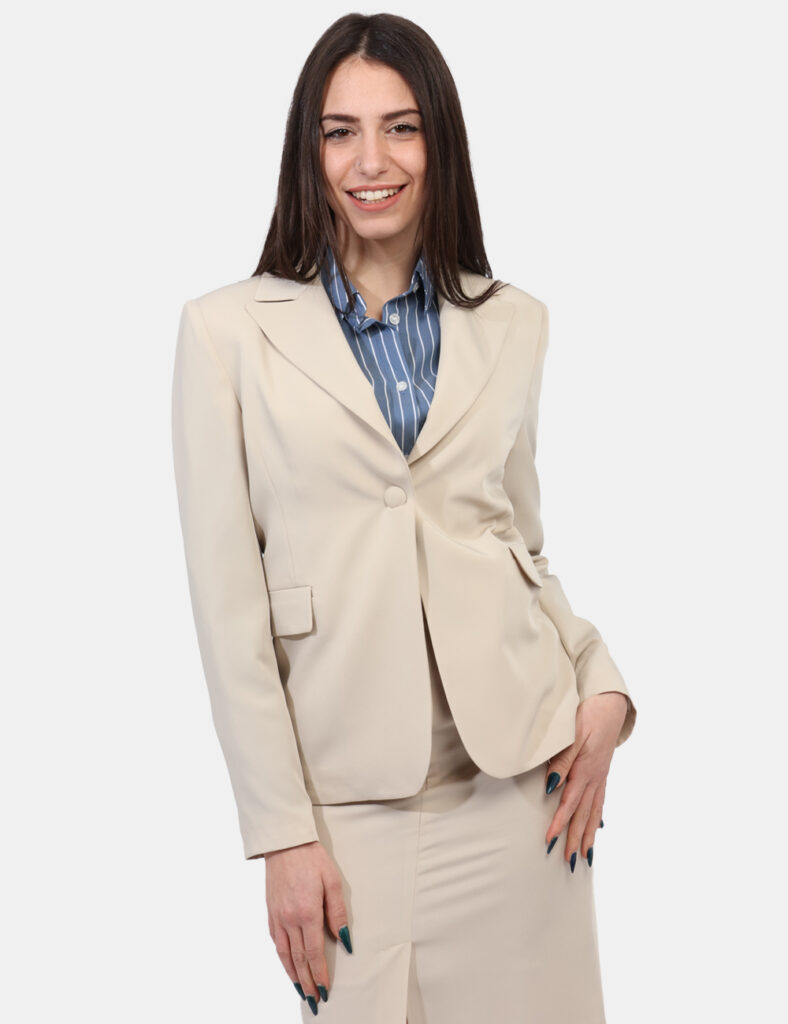 Abbigliamento donna scontato - Blazer Materica Beige