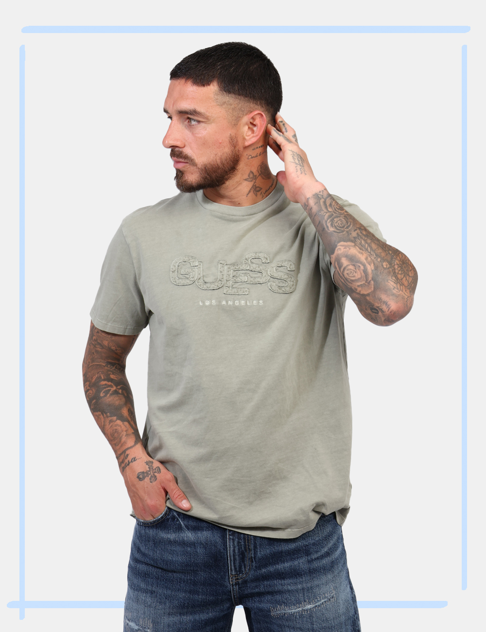 T-shirt taglia L Guess Grigio - L’articolo appartiene al campionario esclusivo di stagione: pezzo unico.Cod. art. M5GI34KBZV