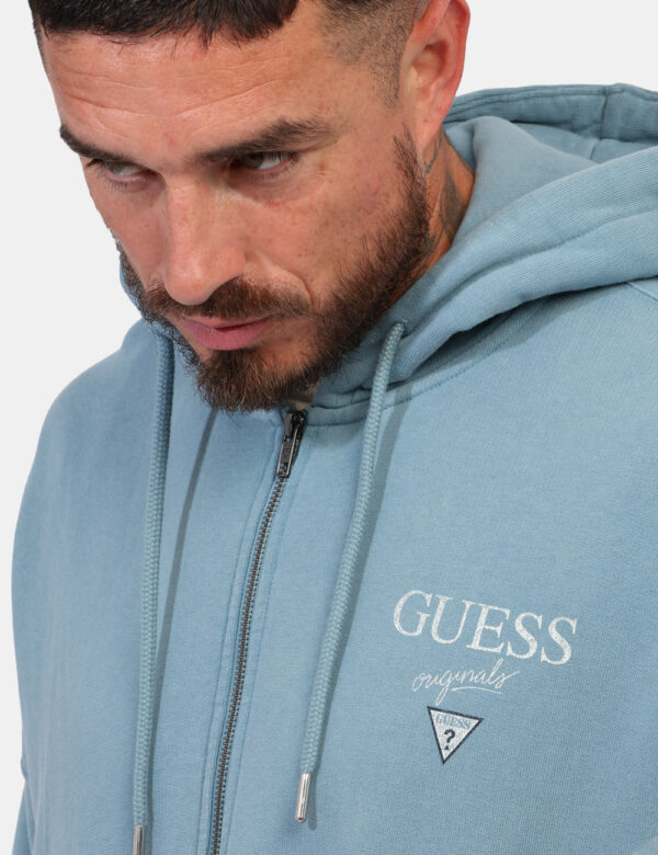 Felpa taglia L Guess Azzurro - L’articolo appartiene al campionario esclusivo di stagione: pezzo unico.Cod. art. M5GQ34KCPR1