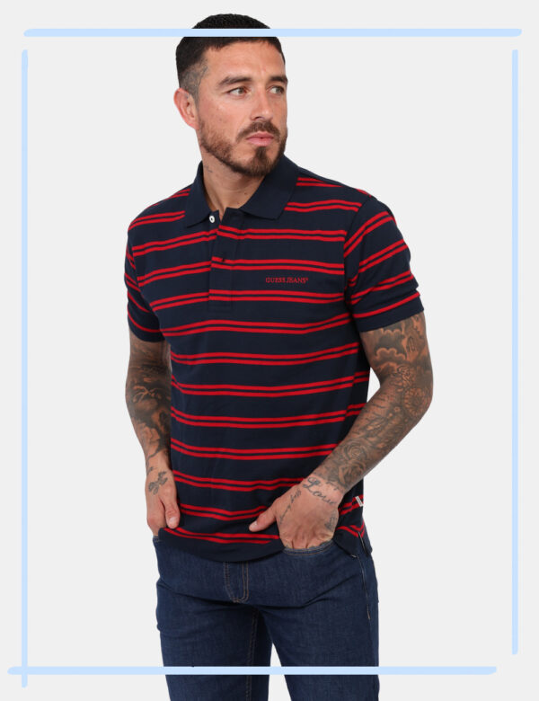 Polo taglia L Guess Blu - L’articolo appartiene al campionario esclusivo di stagione: pezzo unico.Cod. art. M5RP29KCOT1 GS C