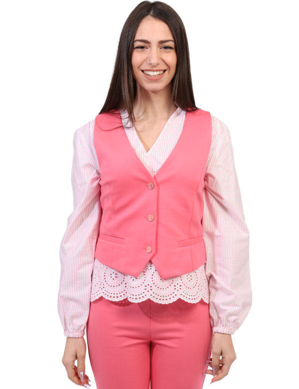 Gilet Gaudi Rosa taglia S - L’articolo appartiene al campionario esclusivo di stagione: pezzo unico.Cod. art. C511BD34006 BN