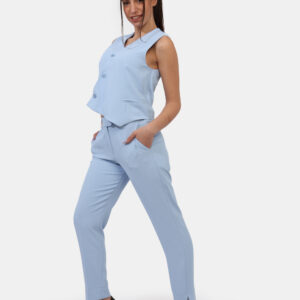 Pantaloni Rue De Clerie Azzurro - Pantaloni larghi, eleganti in total azzurro pastello. La vestibilità è morbida e pratica g