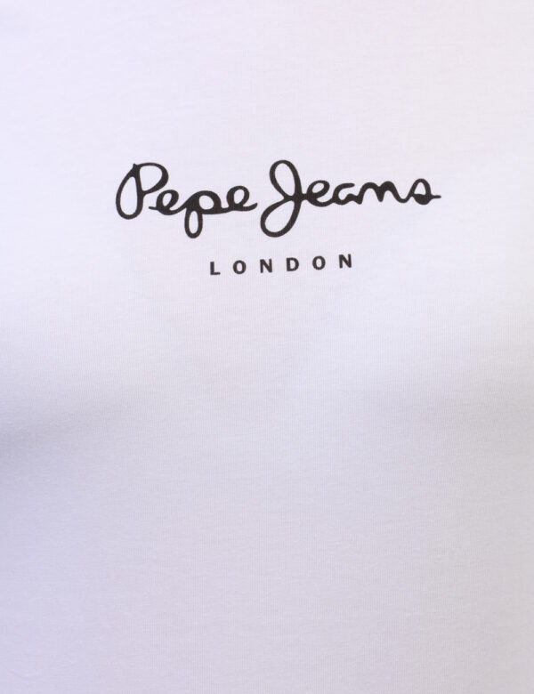 T-shirt Pepe Jeans Bianco - T-shirt classica in total bianco con stampa logo brand bordeaux. La vestibilità è morbida e rego