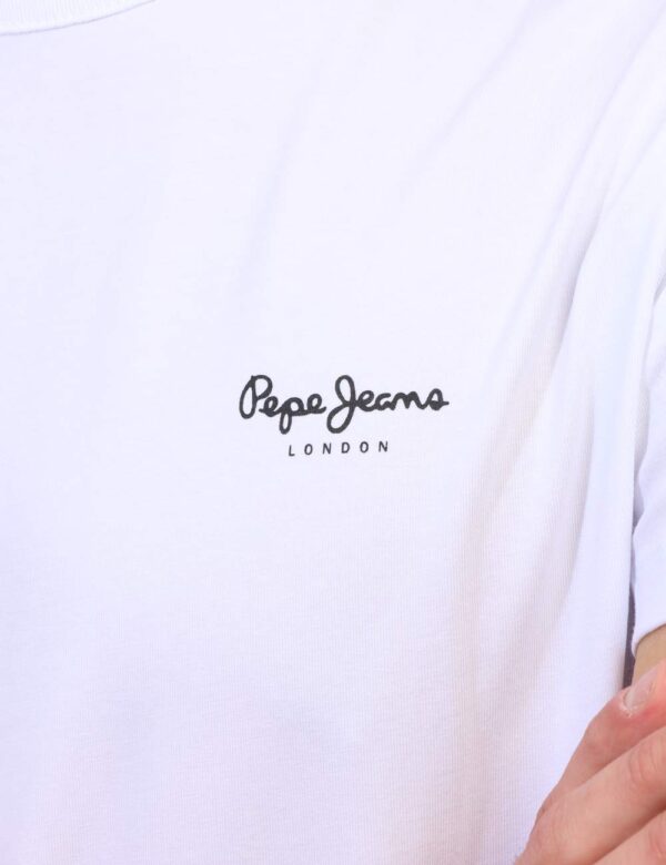 T-shirt Pepe Jeans Bianco - T-shirt classica in total bianco con piccola stampa logo brand nera. La vestibilità è morbida e