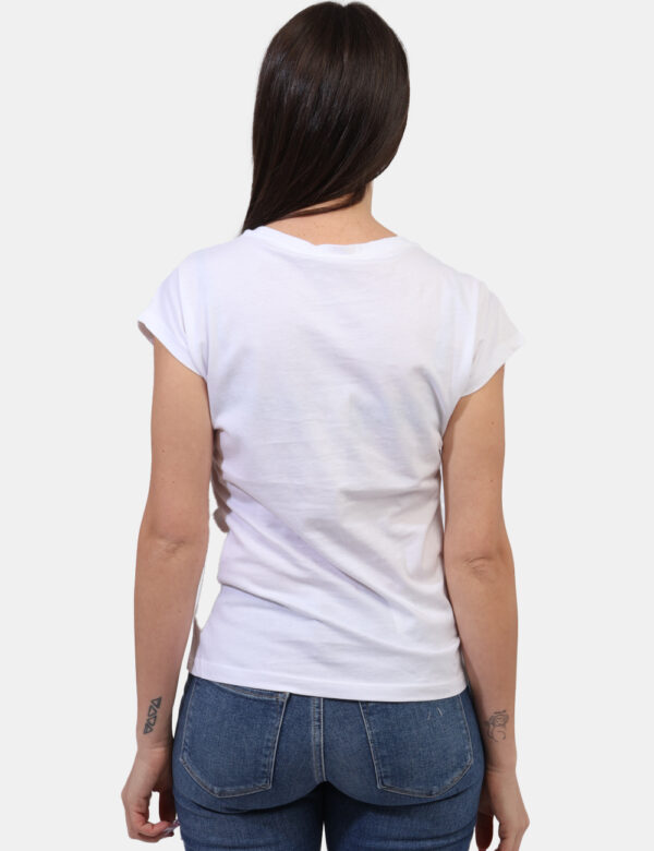 T-shirt Yes Zee Bianco - T-shirt classica su base bianca con stampa tendente all'azzurro arricchita da glitter argentati. La