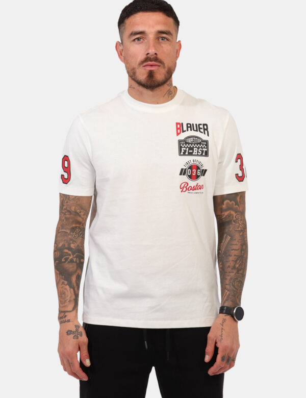 T-shirt Blauer Bianco taglia L - L’articolo appartiene al campionario esclusivo di stagione: pezzo unico.Cod. art. 25SBLUH02