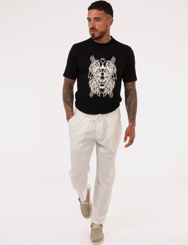 Pantaloni Goha Bianco - Pantaloni leggeri in total bianco, con tasche a taglio trasversale. La vestibilità è morbida e prati